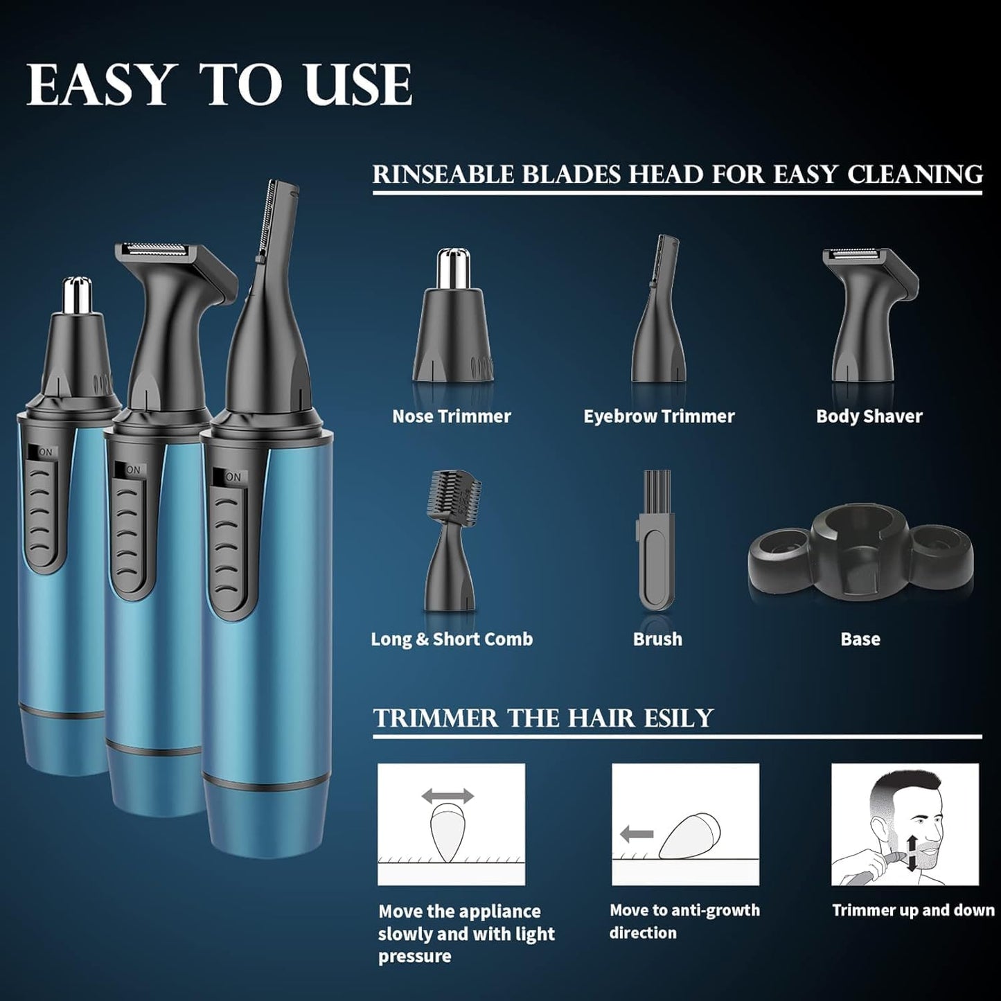 AREYZIN Ear and Nose Hair Trimmer for Men and Women