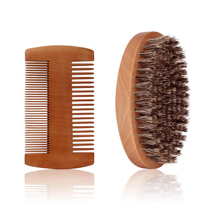 Beard Brush & Dual Beard Comb Set for Men