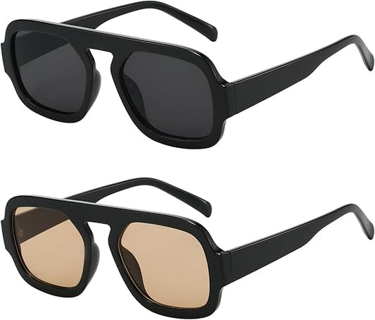 Trendy Square Aviator Sunglasses for Women
