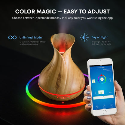 Sierra Modern Smart WiFi Wireless Essential Oil Aromatherapy Diffuser
