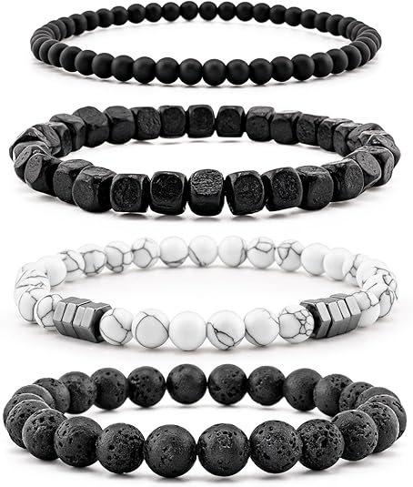 Men’s Bracelet Set Multi Tiger Eye/Matte Agate/Lava Rock