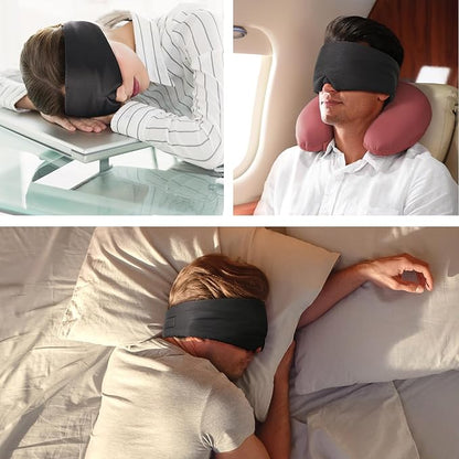 PrettyCare 3D Sleep Mask 2 Pack (Blue and Black)